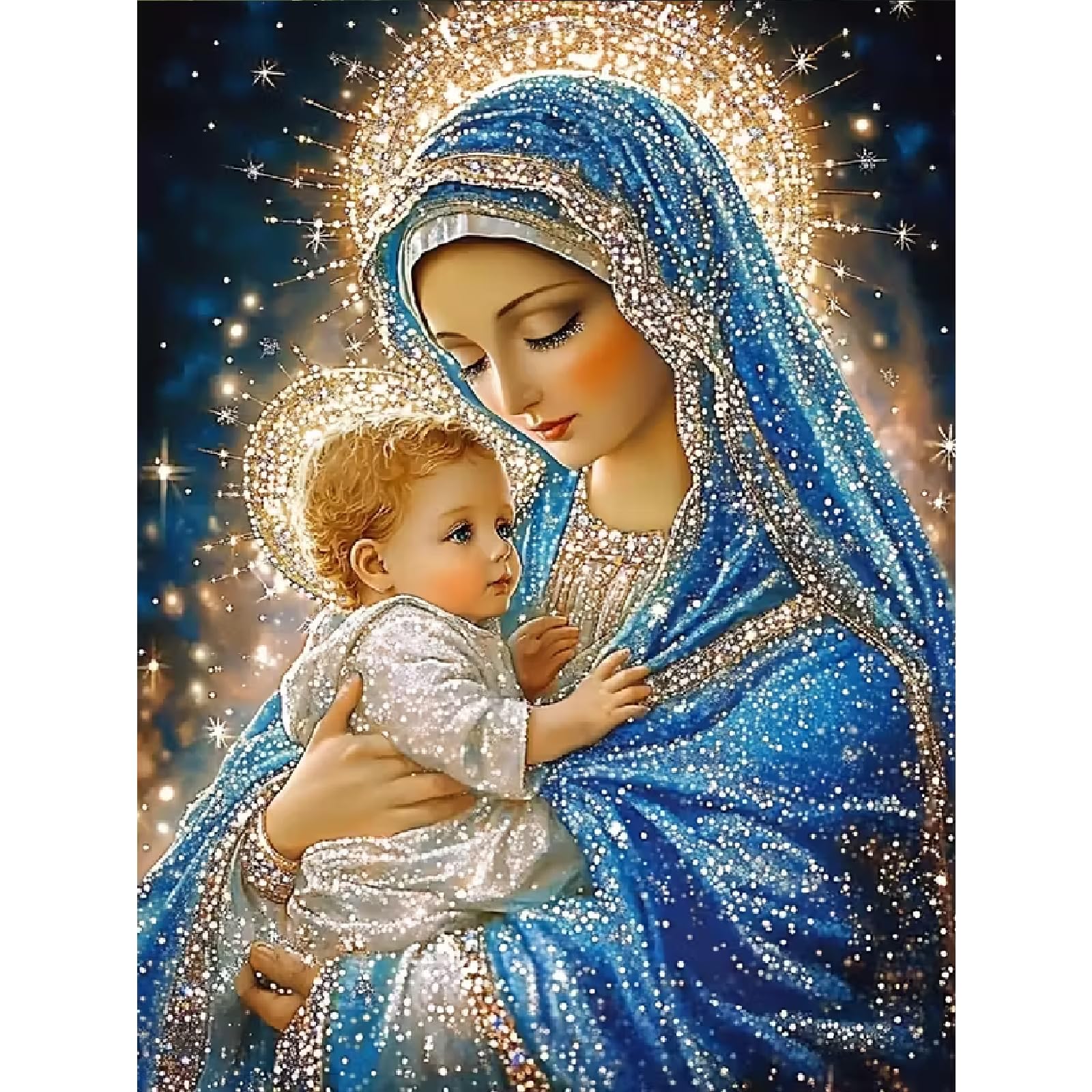 JFYHAB Diamonds Dot Gem Art 5D Diamond Painting Kit Jesus for Adults Beginner Home Wall Decor 12x16 Inch-image-38