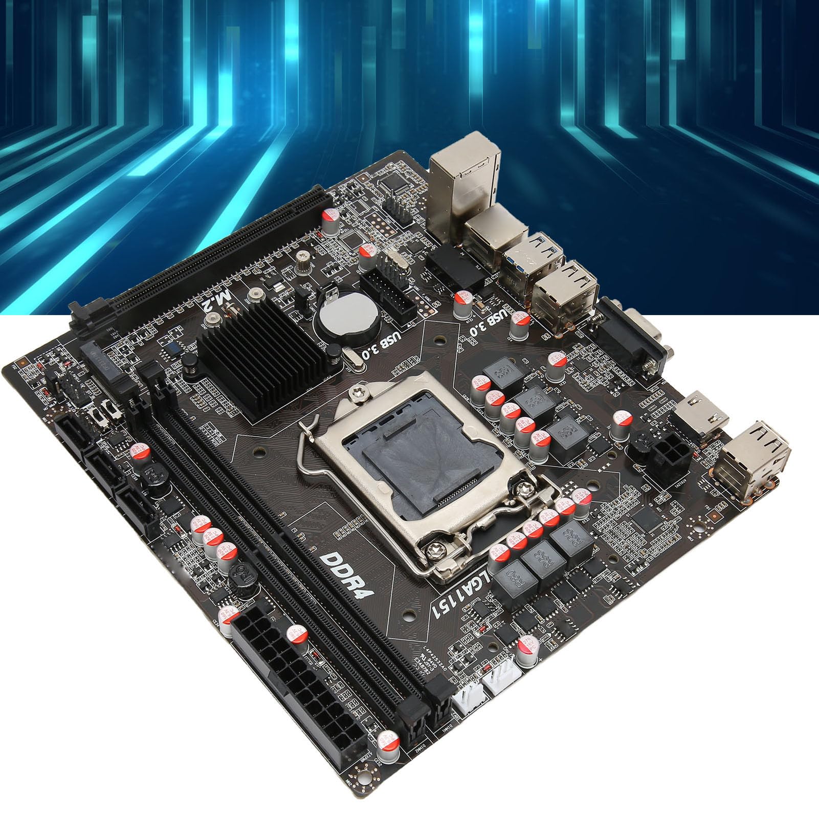 ASHATA Placa Base para Computadora de Escritorio H310BB4, LGA 1151 para Intel 6th 7th 8th 9th Gen para Core I3 I5 I7 M ATX Placa Base DDR4 M.2 PCIE X16 Gen 3.0 Ranura SATA3.0x3 USB3.0