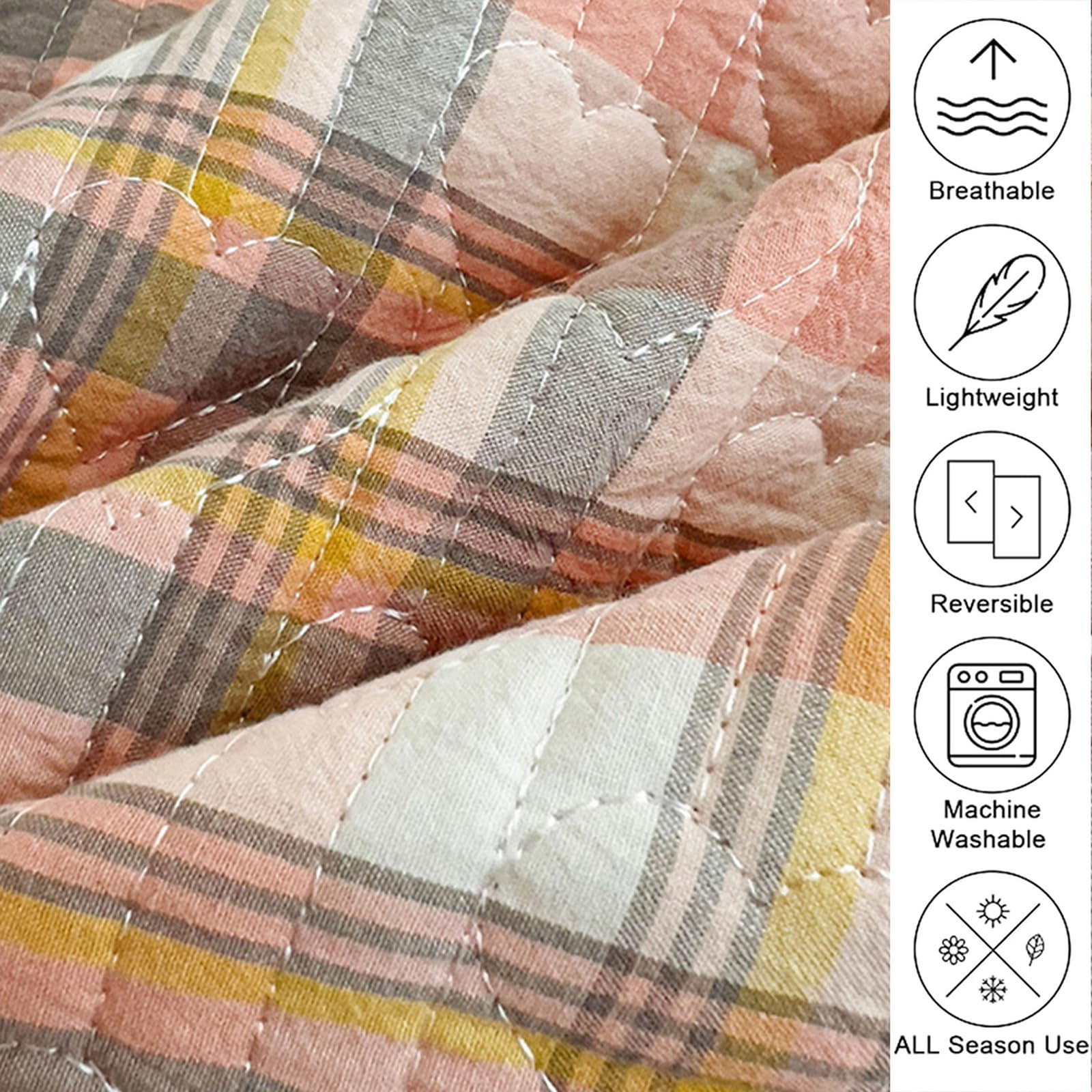 Tagesdecke 200 x 225 cm mit Kissenbezug Extra weiche Baumwolldecke Baumwolldecke als -Überwurf, Couch-Überwurf, Sofa-Decke