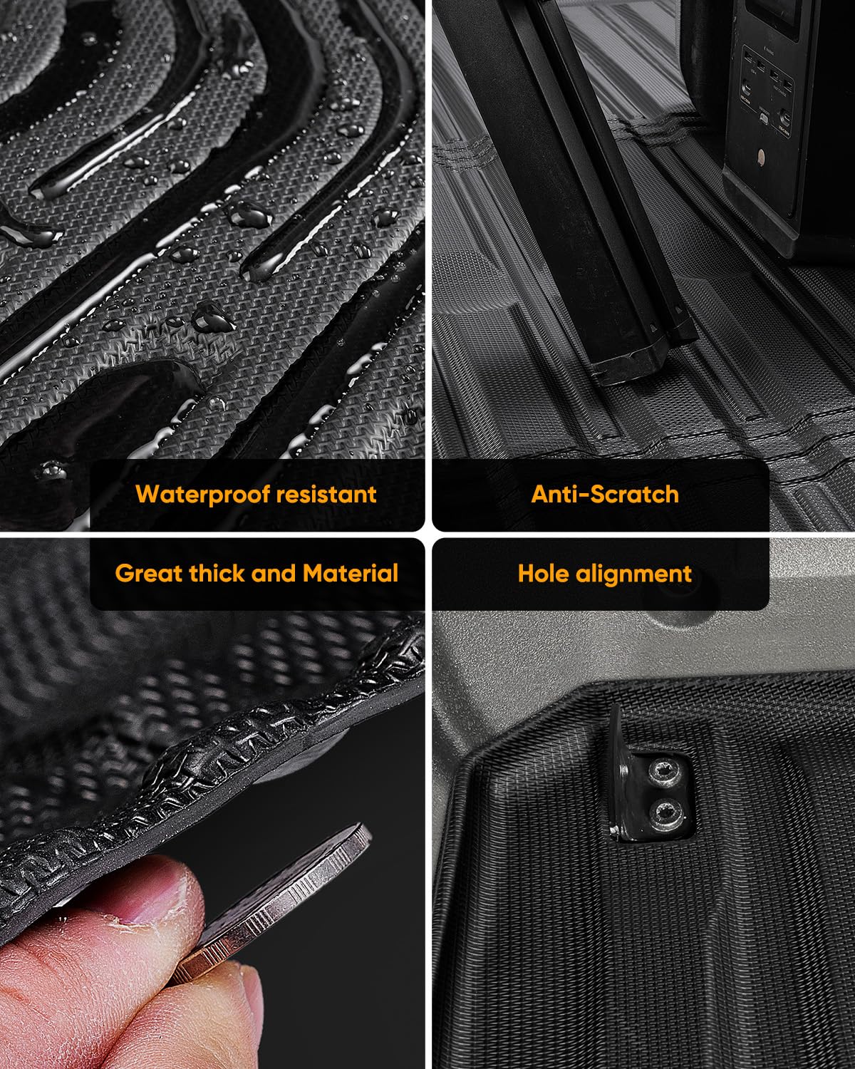 LASFIT Truck Bed Mat Fit For Honda Ridgeline 2024 2023 2022 2021
