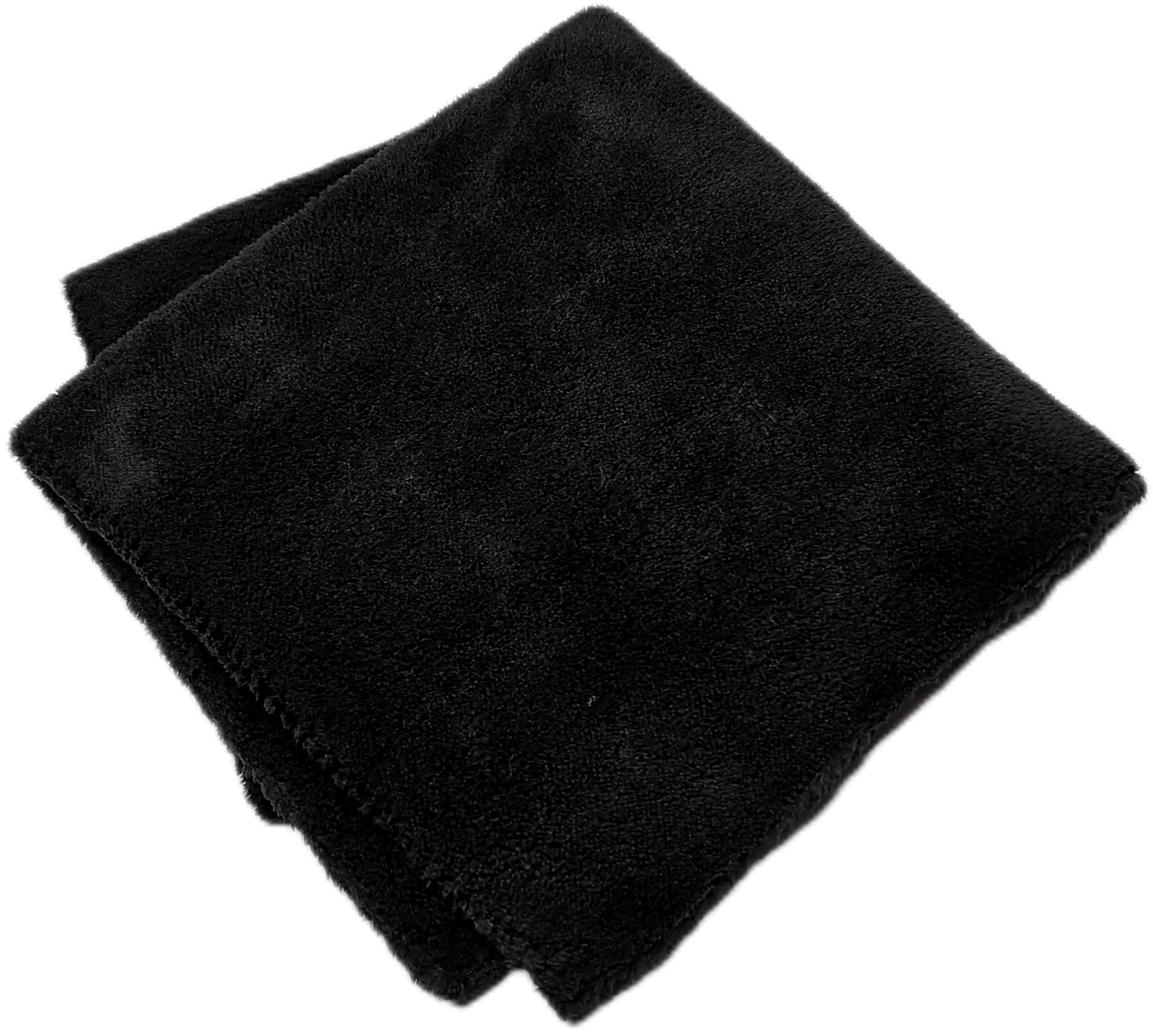 Toalla de microfibra de felpa sin bordes para coche, toalla de pulido de secado suave, 500 g/m², paquete de 6 unidades de 16 x 16 pulgadas (negro)