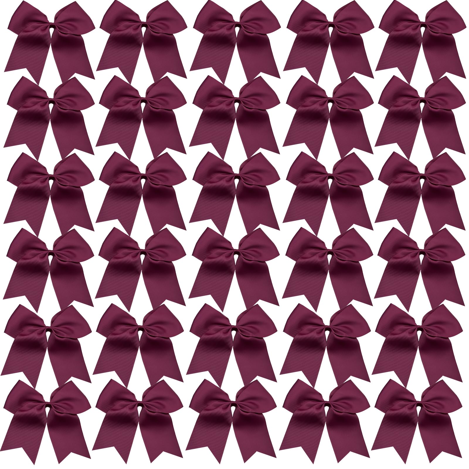 30PCS 8" Large Maroon Cheer Bows Hair Bows Ponytail Holder Handmade for Girls Teens Softball Cheerleader Sports (Maroon)