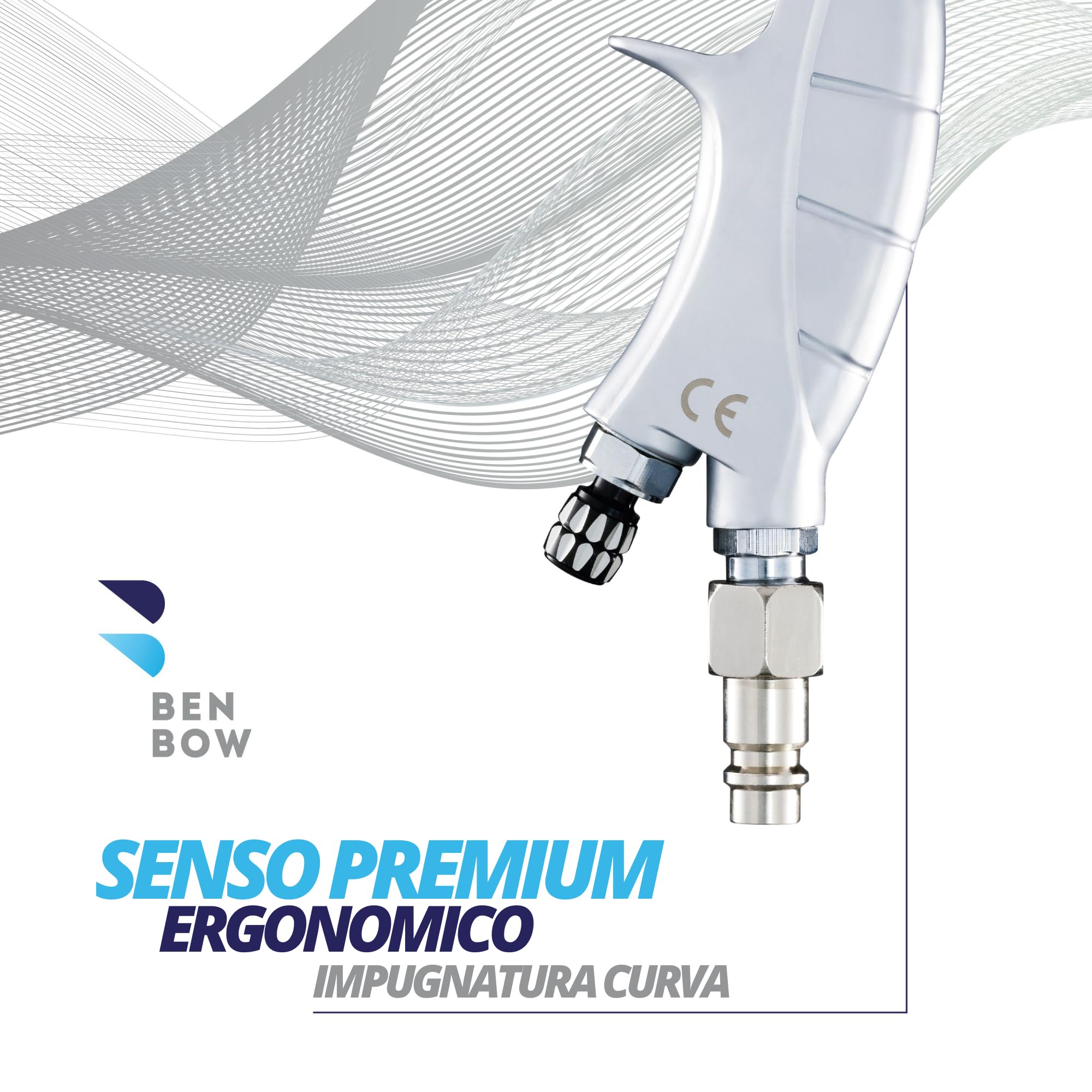 BenBow Pistola a spruzzo PK60 Mini, Ugello da 1,2 mm, Qualità professionale, Pistola a spruzzo per verniciatura, Verniciatura di piccole aree e dettagli precisi
