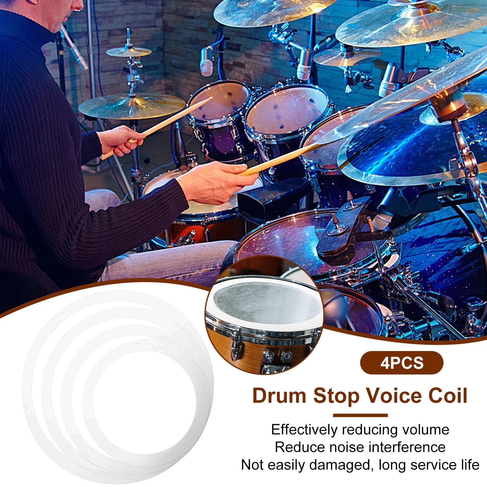 Drum Tone Control Ringe – 4er Set Dämpfungsringe 10/12/14/16 Zoll | Muffler Für Snare & Tom Trommeln | Percussion Zubehör Zur Obertöne Reduzierung & Klangkontrolle