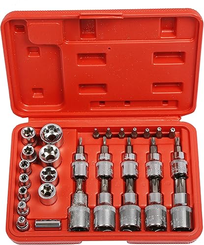 Juego de 30 piezas de broca de estrella a prueba de manipuladores macho y hembra E juego de brocas TORX DRIVER BITS HERRAMIENTA