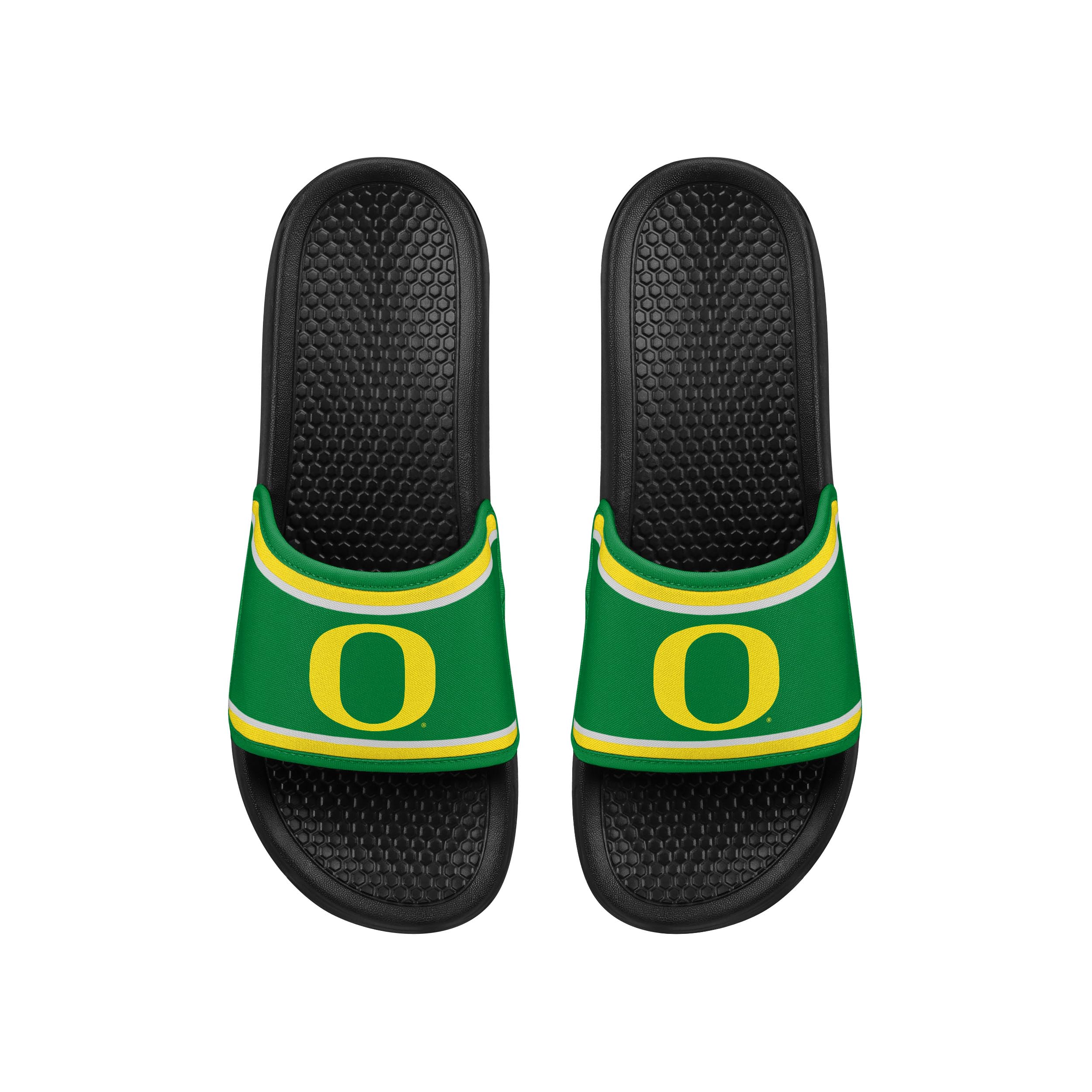 FOCO NCAA Printed Team Logo and Color Stripes Comfortable Slide Sandals