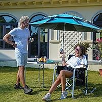 Vista 2 de FUNDANGO Mecedora de camping para adultos, mecedora portátil de gran tamaño plegable al aire libre con enfriador y bolsillo lateral para exterior