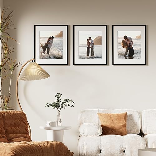 Vista 265 de Vittanly - Juego de 9 portarretratos, plexiglás resistente a rupturas, exhibe fotos de 12 x 12 pulgadas o, con paspartú, de 8 x 8 pulgadas, marcos