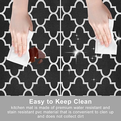 Miniatura 4 de Tapete de cocina acolchado antifatiga, tapete de cocina de 17.3 x 47 pulgadas, antideslizante, impermeable, ergonómico, cómodo para cocina,