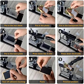 Rectangular Fridge Magnet Maker Machine, Square Fridge Magnets Badge Maker Machine, DIY Photo Refrigerator Sticker Magnet Machine+Paper Cutter+100PCS Materials,8053mm