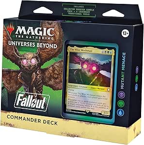 Magic: The Gathering Fallout Commander Deck – Mutant Menace (100-Card Deck, 2-Card Collector Booster Sample Pack + Accessories)