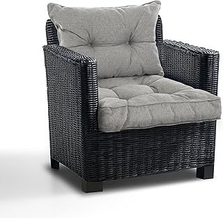 Sitzauflagen Gartenmöbel mit Rückenkissen Set - Outdoor Polster für Gartenmöbel Auflagen Lounge-Kissen - 2-er-Set: Sitzkissen 40x40 cm mit Rückenkissen 50x40 cm
