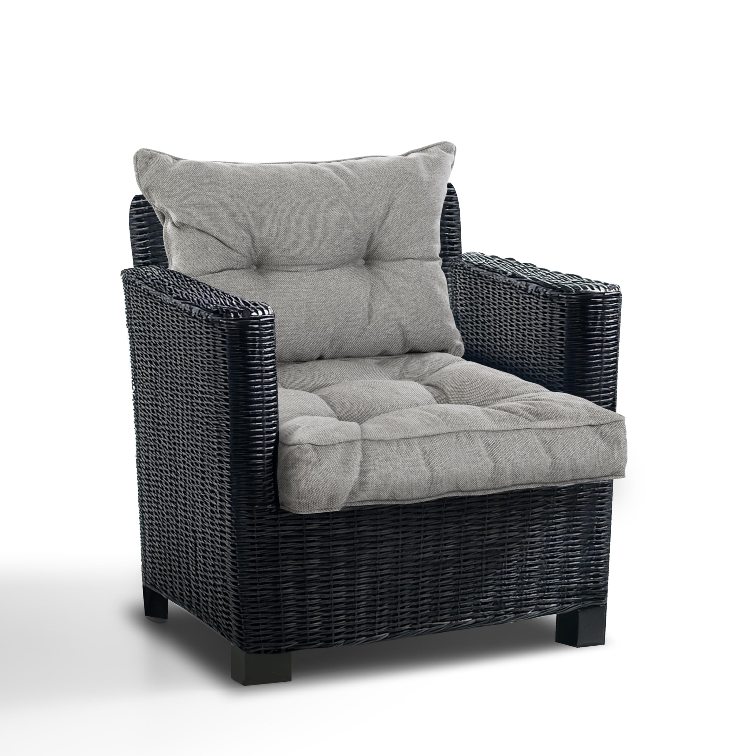 Best Wool Outdoor Cushions for Rattan Furniture, Chair Cushion Seat 40x40 and Backrest 50x40, Comfortable Armchair Cushion for Patio & Garden, Foam Filled Comfort — image 1