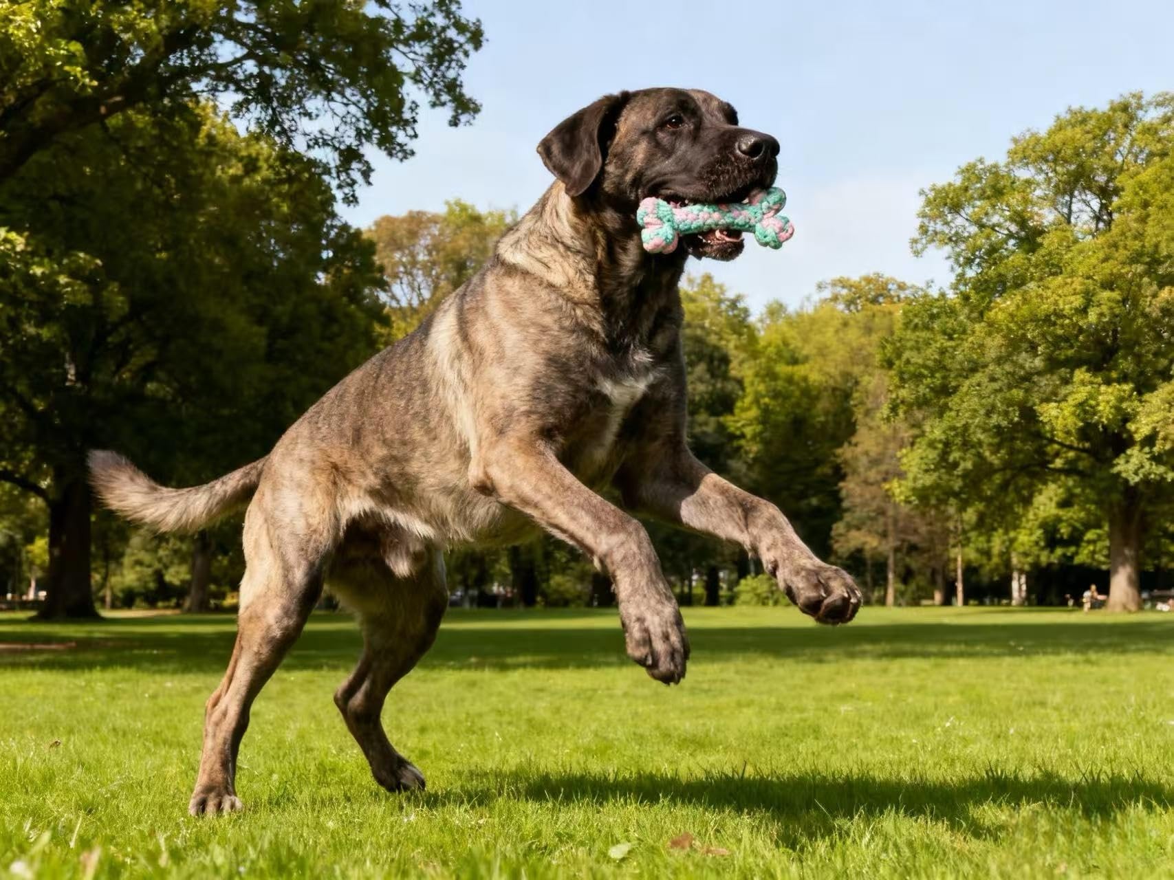Hundespielzeug aus Seil für große Hunde, langlebiges Kauspielzeug für aggressive Kauer, rosa und grün, 33 cm, großes Hundespielzeug zum Kauen, Zerren und Zahnreinigung, 12 Stück