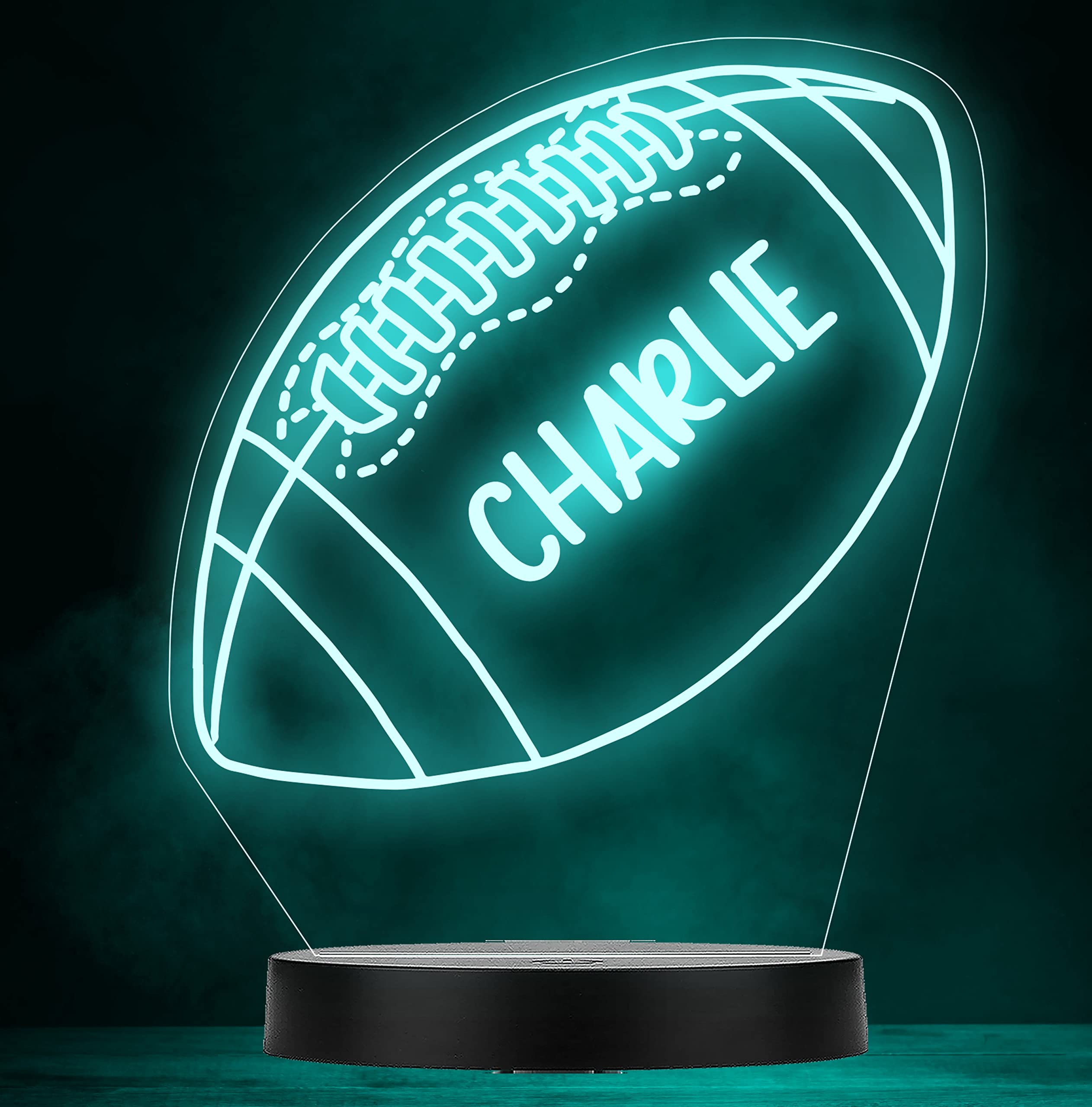 Fingerprint Designs Personalised Rugby Ball Boy Sport Hobby Game Color Change LED Lamp Night Light