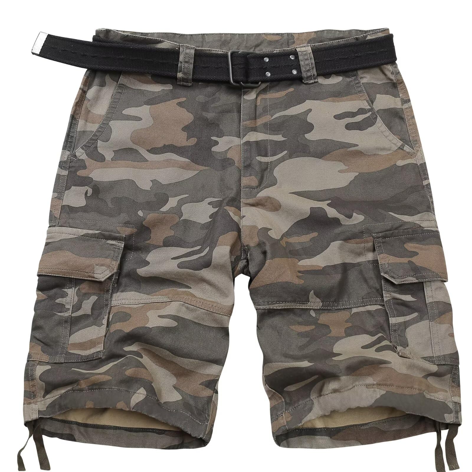 VATINNT Mens Cargo Shorts Casual Cotton Combat Shorts 8063 Light Camo 38