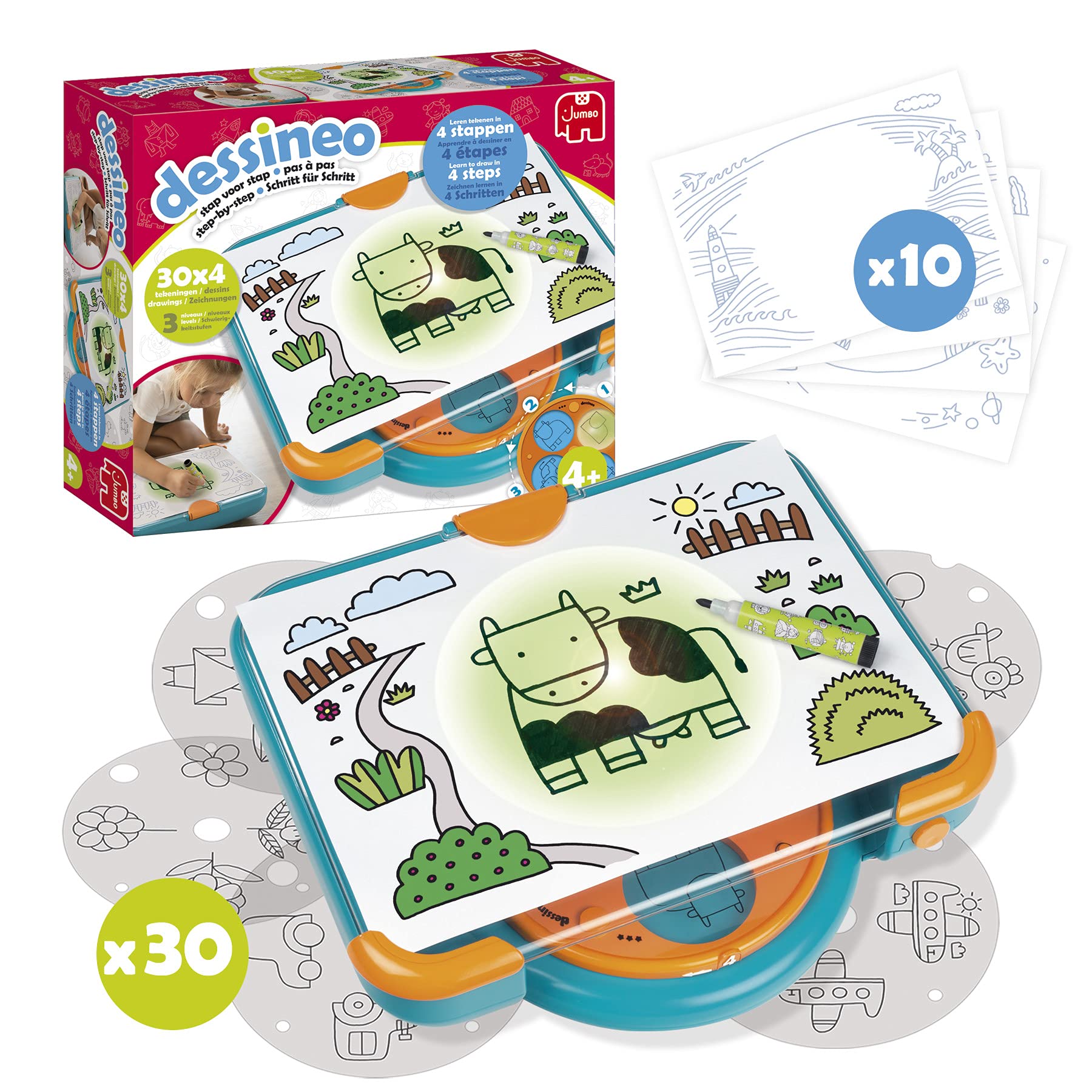 Jumbo Spiele Dessineo Nauka rysowania - gra edukacyjna do malowania i rysowania - dla dzieci od 4 lat