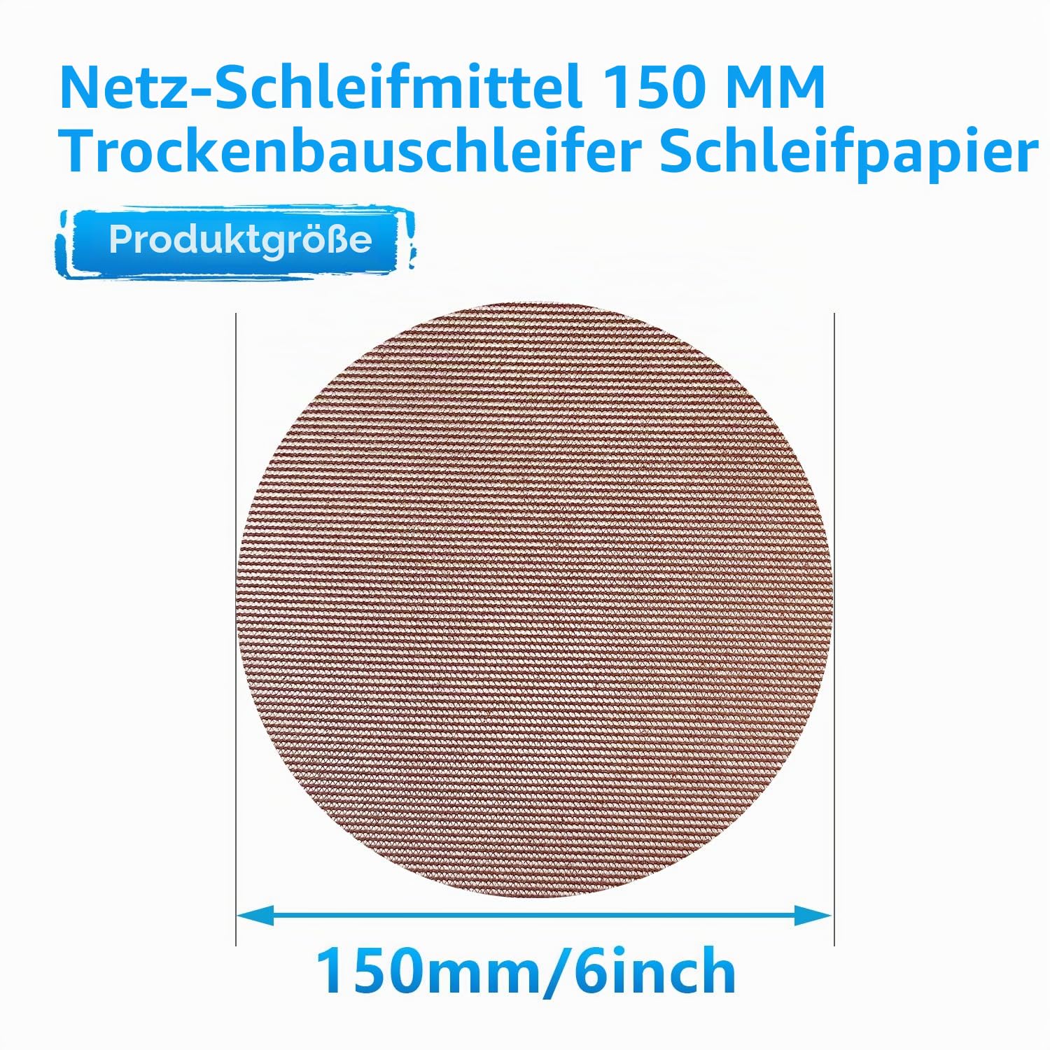 Schleifgitter 150mm Klett 80 Körnung, für 150mm Exzenterschleifer Schleiftellerschoner Schutzauflage 2608000690 8295612111 R7303 GEX 40-150（45 Stück）