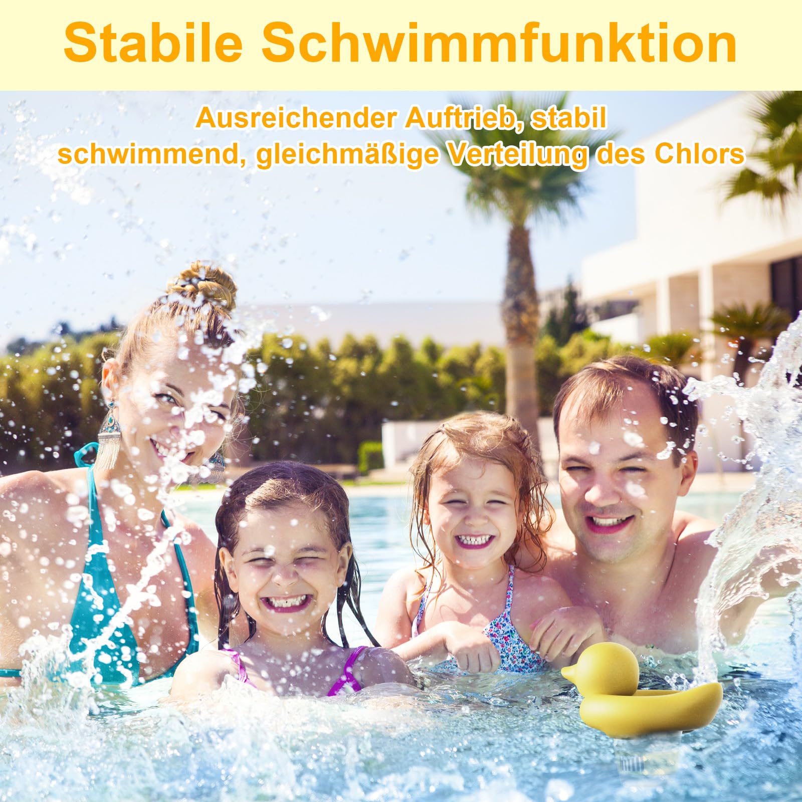 Dosierschwimmer Pool Chlordosierer ABS Chlorspender mit Einstellbarer Dosierung,Pool Chlor Schwimmer Chlor Dosierschwimmer Chlorschwimmer Ente-förmiger Pool Zubehör für Wasserpark,Spa(17*12.5cm)