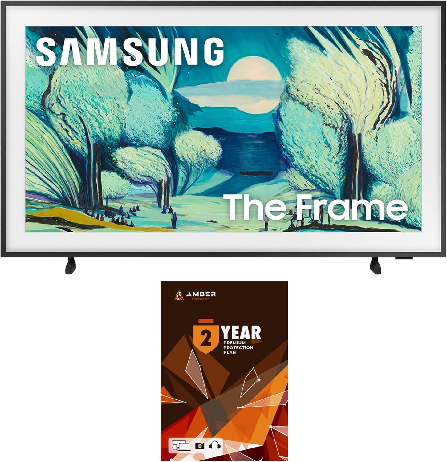 Samsung QN50LS03FAFXZA 50 Inch The Frame QLED 4K Art Mode Vision AI Smart TV with 2 Year Amber Protection Plan (2025)