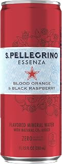 S. PELLEGRINO ESSENZA Sparkling Water Carbonated Blood Orange and Black Raspberry – 24x330 mL Cans