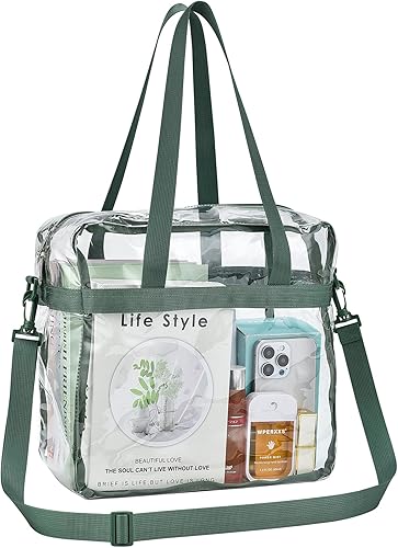 Vista 231 de Oraben Bolsa transparente transparente aprobada para estadios de 12 x 6 x 12 pulgadas, bolsa de estadio para trabajo, juegos deportivos, gimnasio