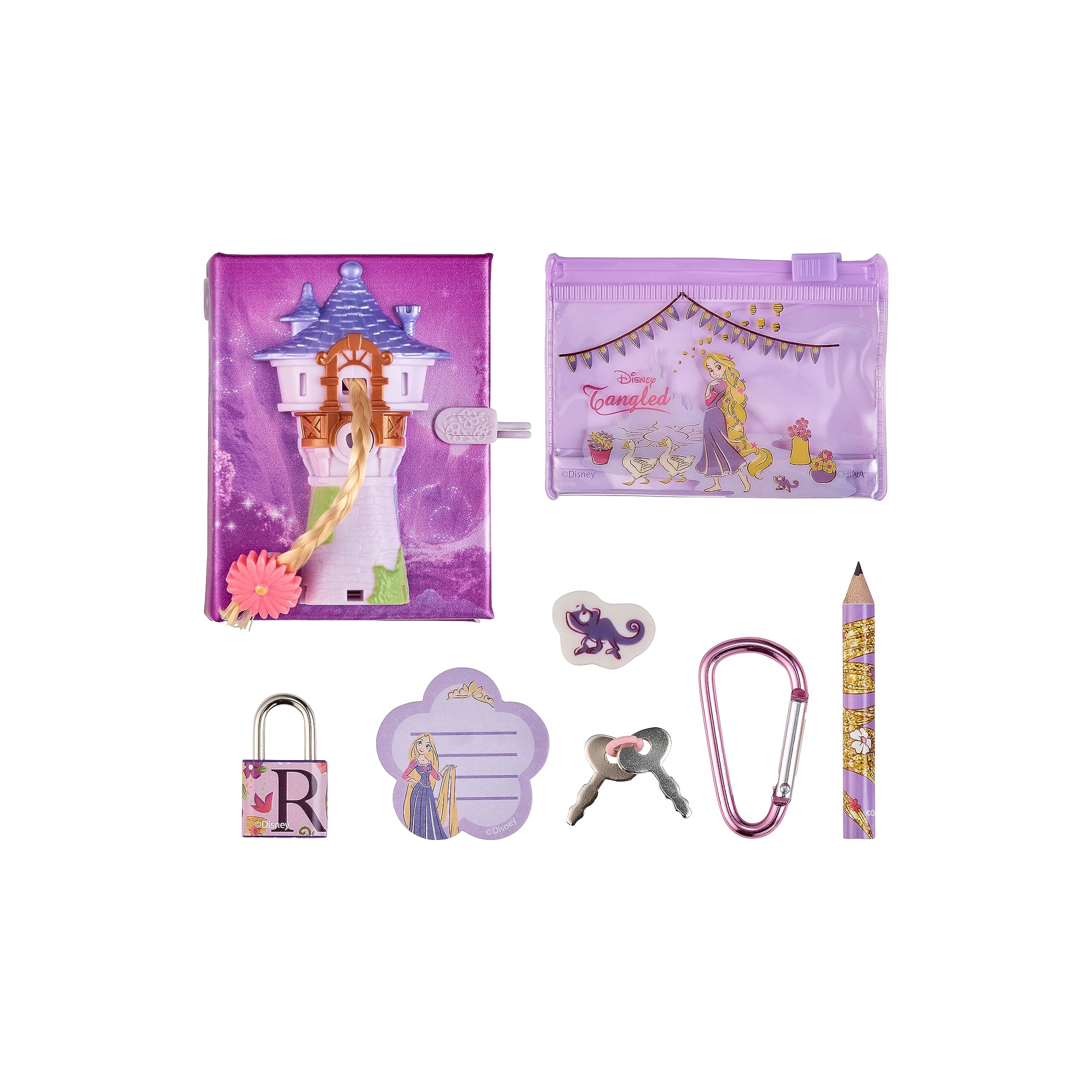 Cefa Toys Real Littes Journalier Disney. Comprend 1 cadenas, 1 clé, 1 mousqueton, 6 mini accessoires de papeterie. Convient aux enfants à partir de 6 ans.