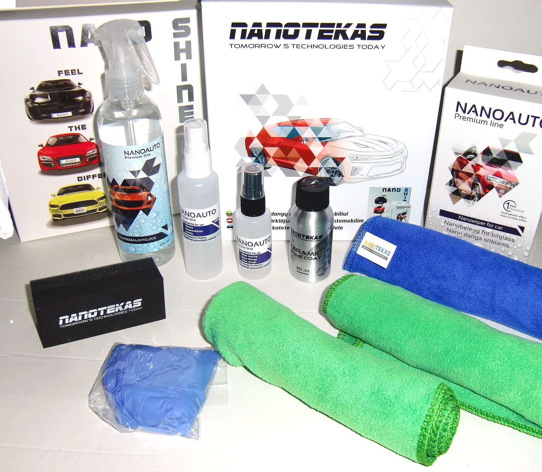 Nanotecas Keramik Coating Set - 3-teilig: Keramik Lackversiegelung, Scheibenbeschichtung, Reinigungsspray - Made in Europe