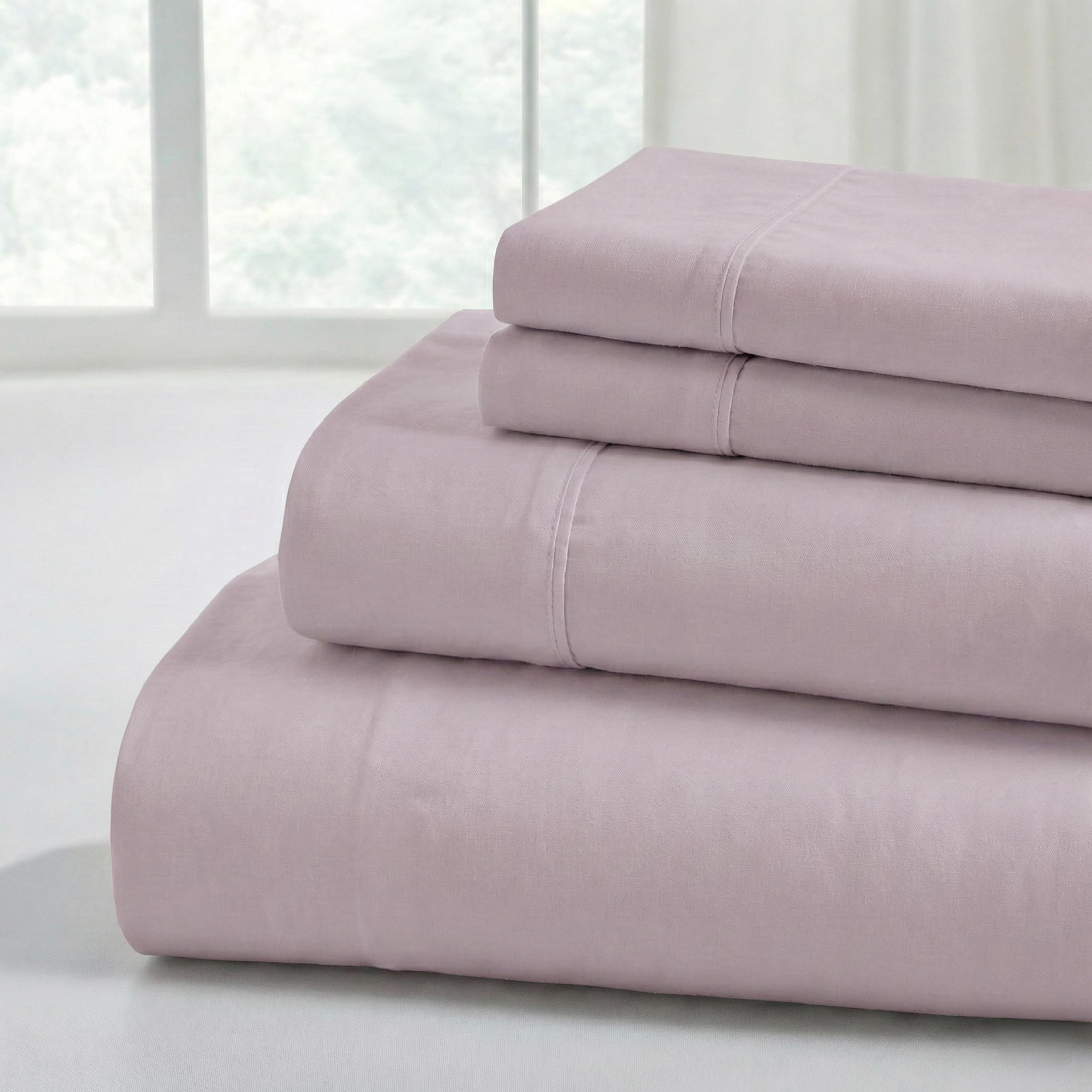Modern Threads Soft Microfiber Solid Sheets - Luxurious Microfiber Bed Sheets - Includes Flat Sheet, Fitted Sheet with Deep Pockets, & Pillowcases