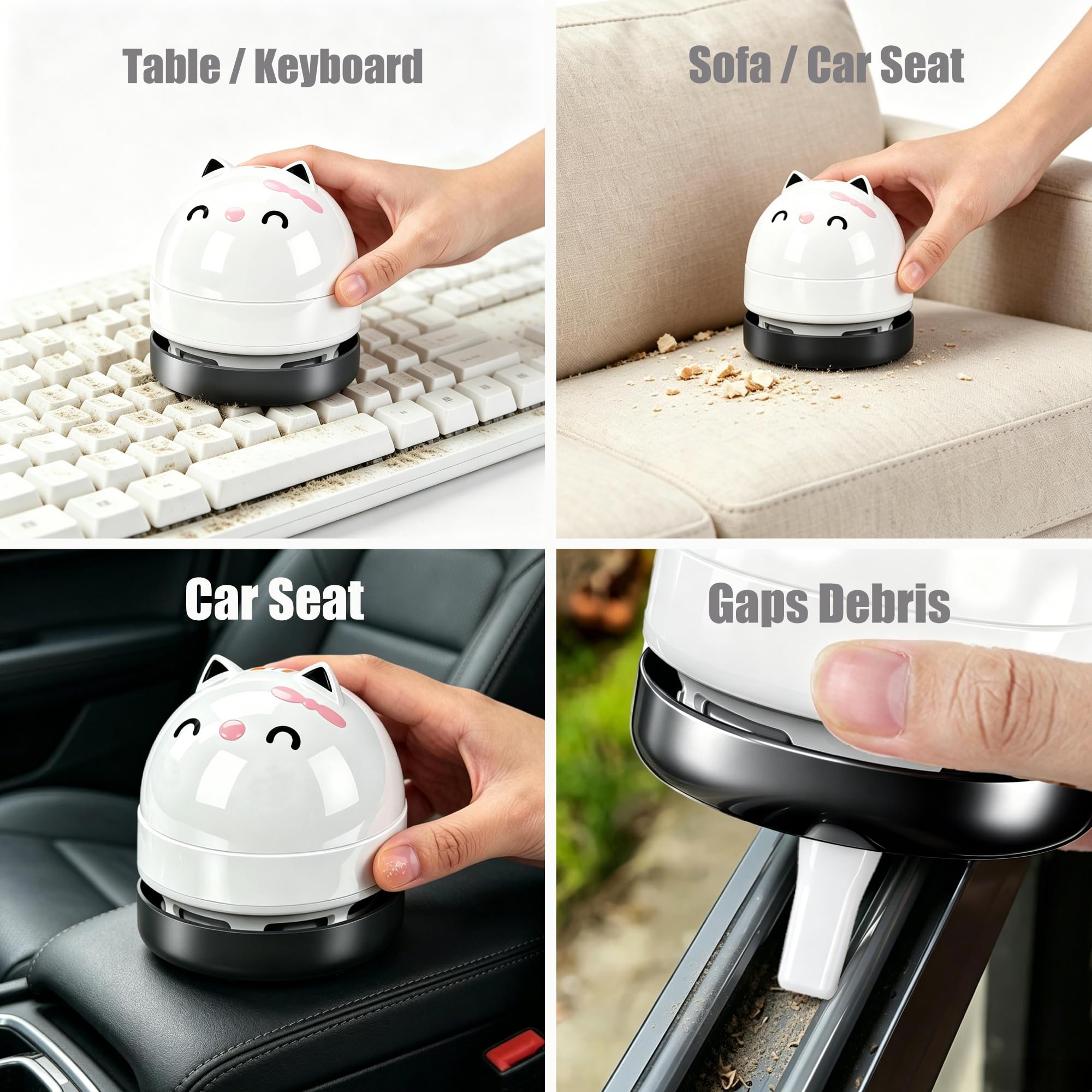 YUNYILAN Mini aspirapolvere da desktop, mini aspirapolvere portatile USB per scrivania, mini aspirapolvere da scrivania per la pulizia di gomme, briciole, pianoforte, computer, tastiera e auto