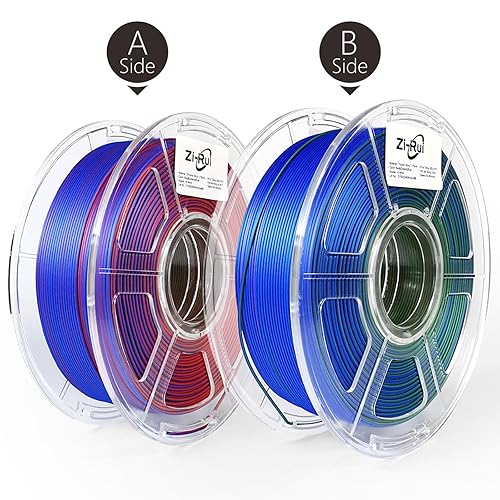 Miniatura 8 de Zi-Rui Filamento de ácido poliláctico para impresora 3D de triple color, 0.069 in, paquete de filamento de impresión 3D rojo, verde y azul, 2.2