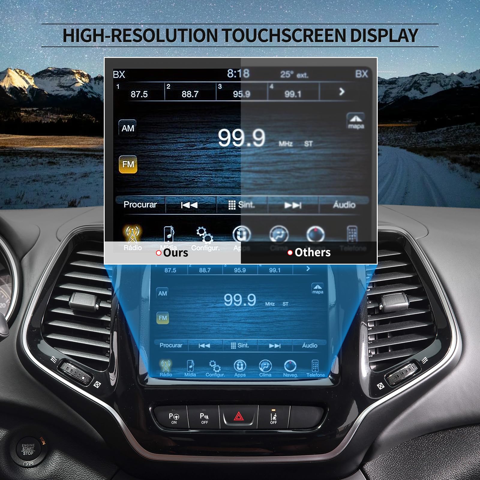 KAOLALI 8,4 Zoll Uconnect LCD Touchscreen Display Monitor Radio Navigation LA084X01(SL)(01) LA084X01(SL)(02) Kompatibel mit Chrysler Dodge Jeep