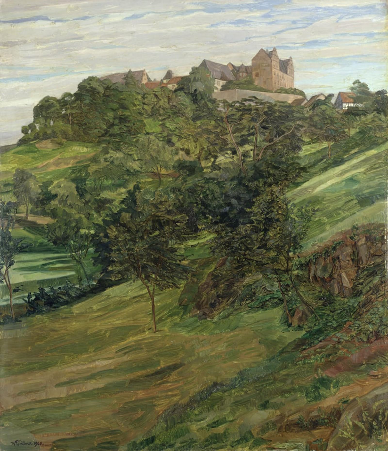 ARTXLXXBN Famous Art Print Poster Vintage Wall Art Lichtenberg Castle in Odenwald by Heinrich Wilhelm Truebner Canvas Art Poster for Home Decor 60x90cm