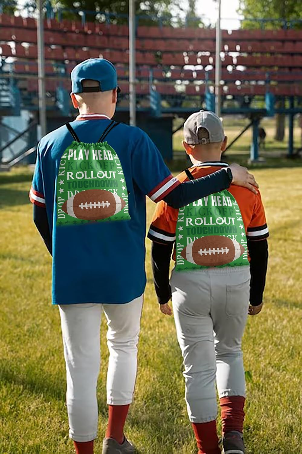 12 Pack Football Party Favor Drawstring Bags Sport Football Gift Backpack Candy Treat Bags Goodie Favor Bags for Sports Décor Birthday American football Theme Sports Party Decoration Supplies - Image 3