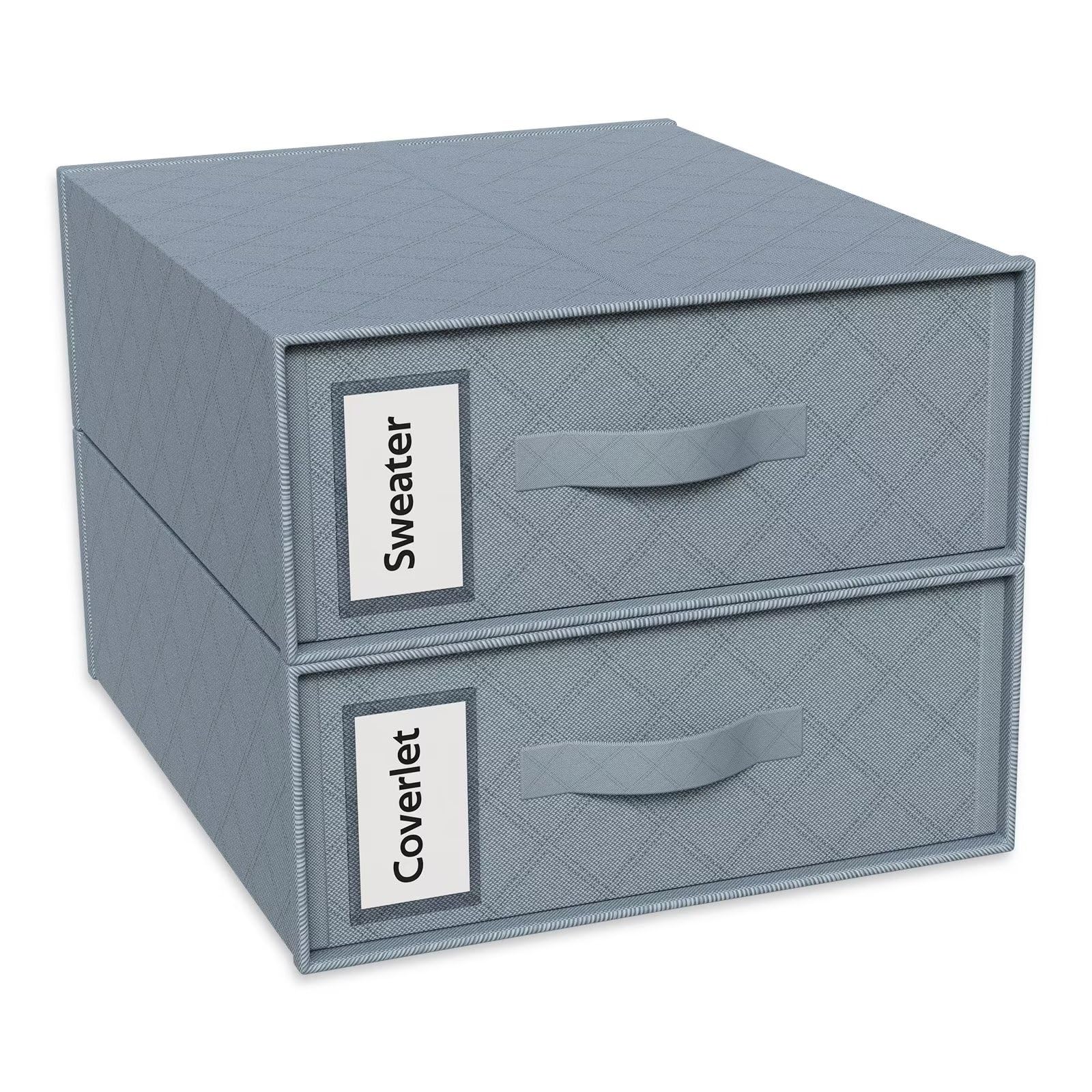 MZY LLC Foldable Bed Sheet Set Organizer, Sheet Cube Bed Sheet Set Organizer, Duvet Covers and Pillowcases, Under-bed Storage Boxes for Bedding Clothes Towels(2-Pack)