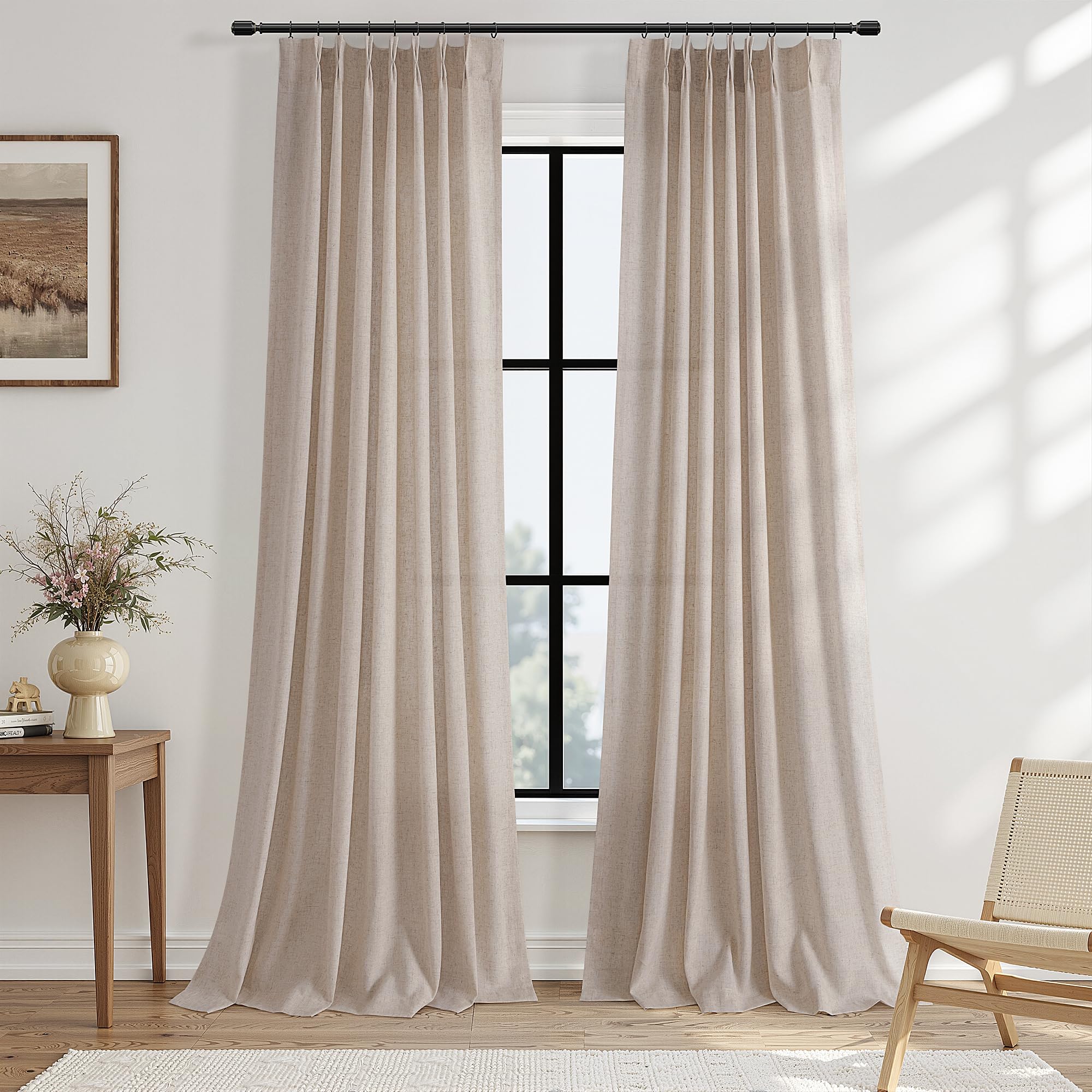 Linen Pinch Pleat Curtains - Soft Light & Privacy -22