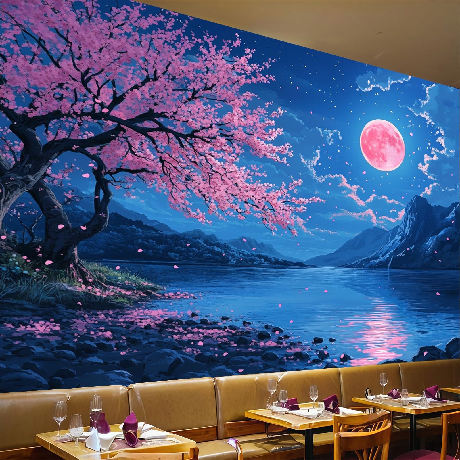 Papier peint intissé cerisiers en fleurs 400x280 cm premium