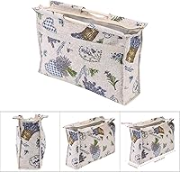 Vista 4 de GOTOTOP Bolsa organizadora de hilo para tejer, bolsa de almacenamiento para agujas de tejer, bolsa de almacenamiento de tela tejida con mango