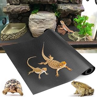 Vodolo Bearded Dragon Tank Carpet Substrate - Black 17.7x79in Reptile Terrarium Bedding for Leopard Gecko, Lizard, Snake, Tortoise