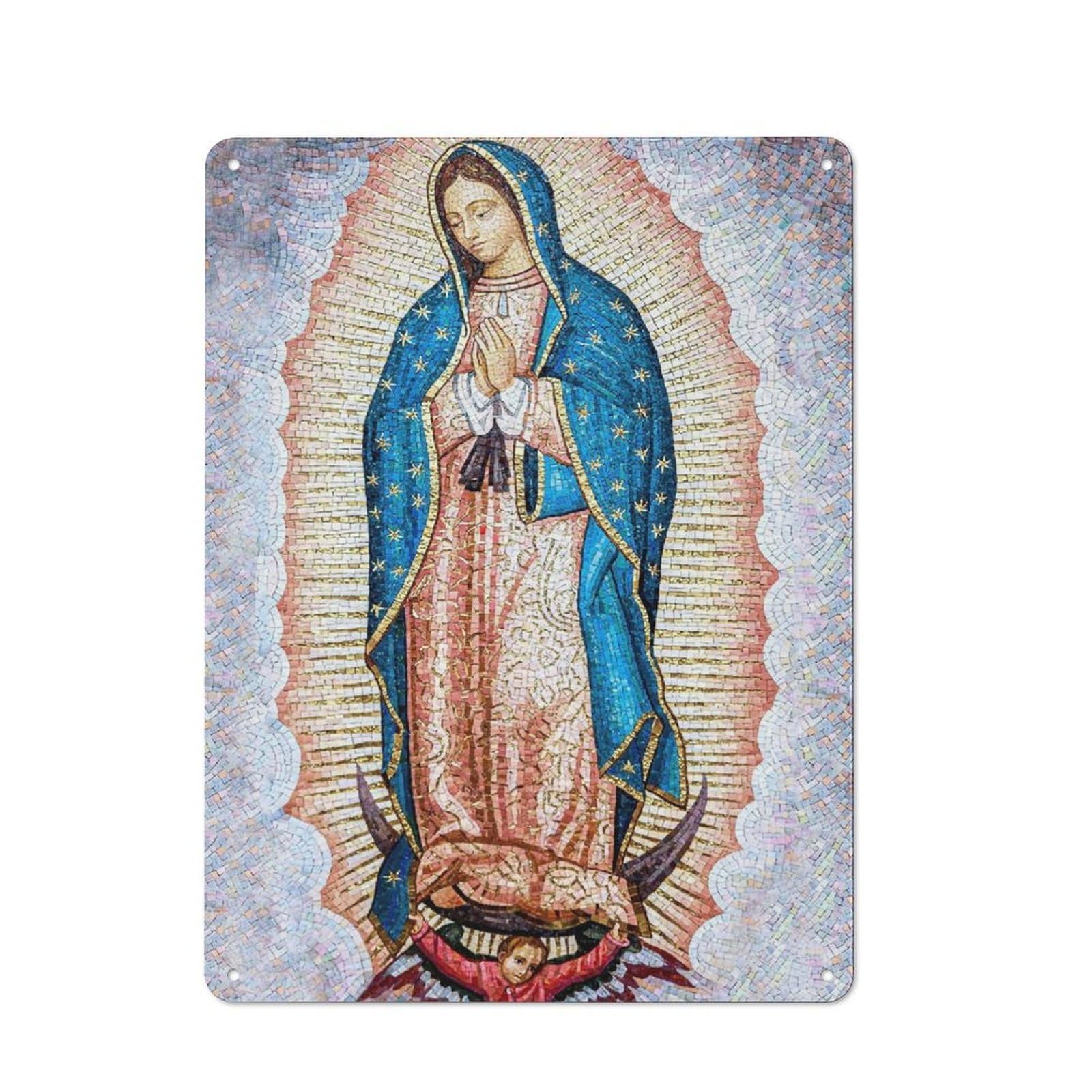 Junmoney Virgin Of Guadalupe 40X30cm Retro-Style Tin Sign With For Café Or Home Bar, For Metal Sign Collectors, For Garage And Workshop Walls
