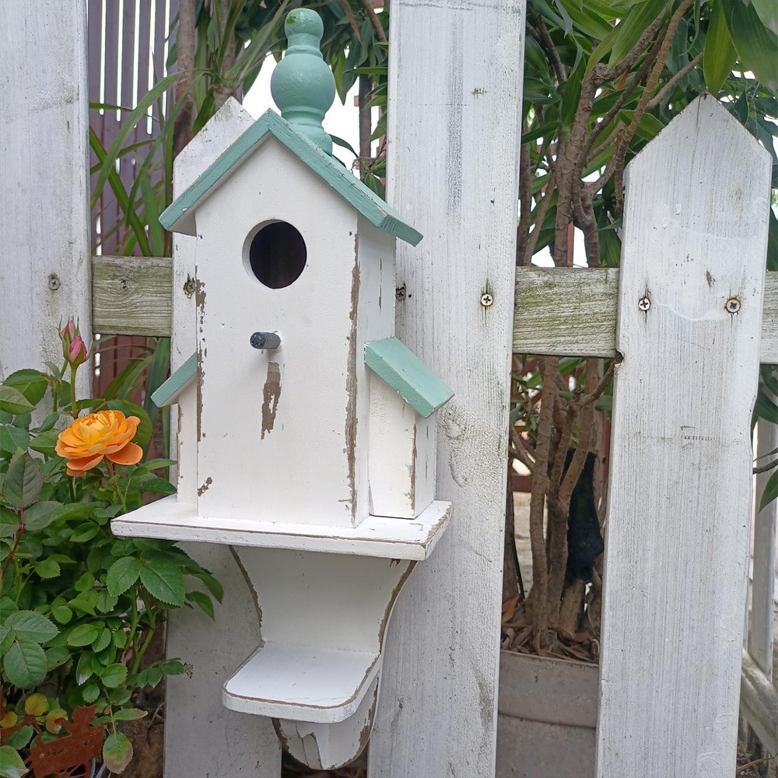 Casa colgante para pájaros para jardín al aire libre, yar, nido de cría de pájaros, para patio, refugio para pinzones, decoración de pared de casa de jardín