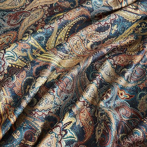 Miniatura 2 de Juego de funda de edredón floral de cachemira, tamaño queen, con temática dorada y elegante, de lujo, bohemio, damasco, colección de ropa de cama, 1