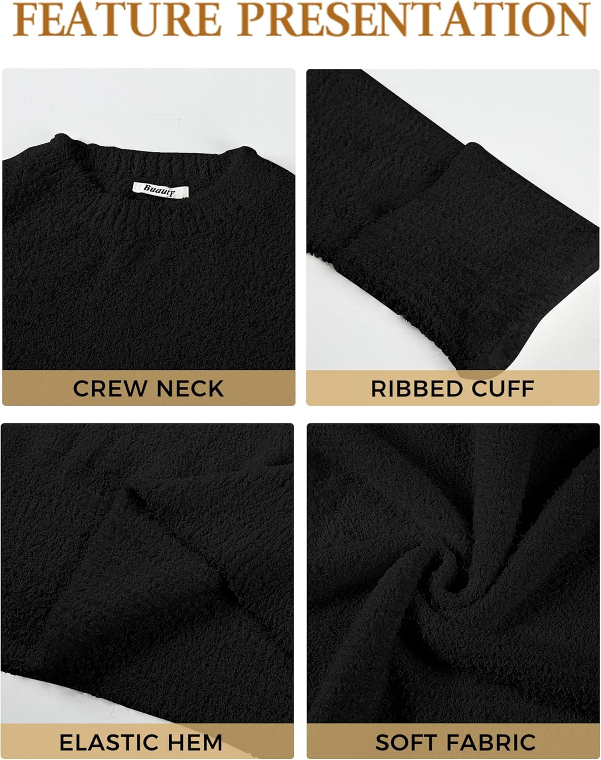 Buauty Womens Oversized Long Sleeve Crewneck Fall Sweaters Chunky Fuzzy Knit Pullover Clothes 2025 Trendy Outfits - Image 6