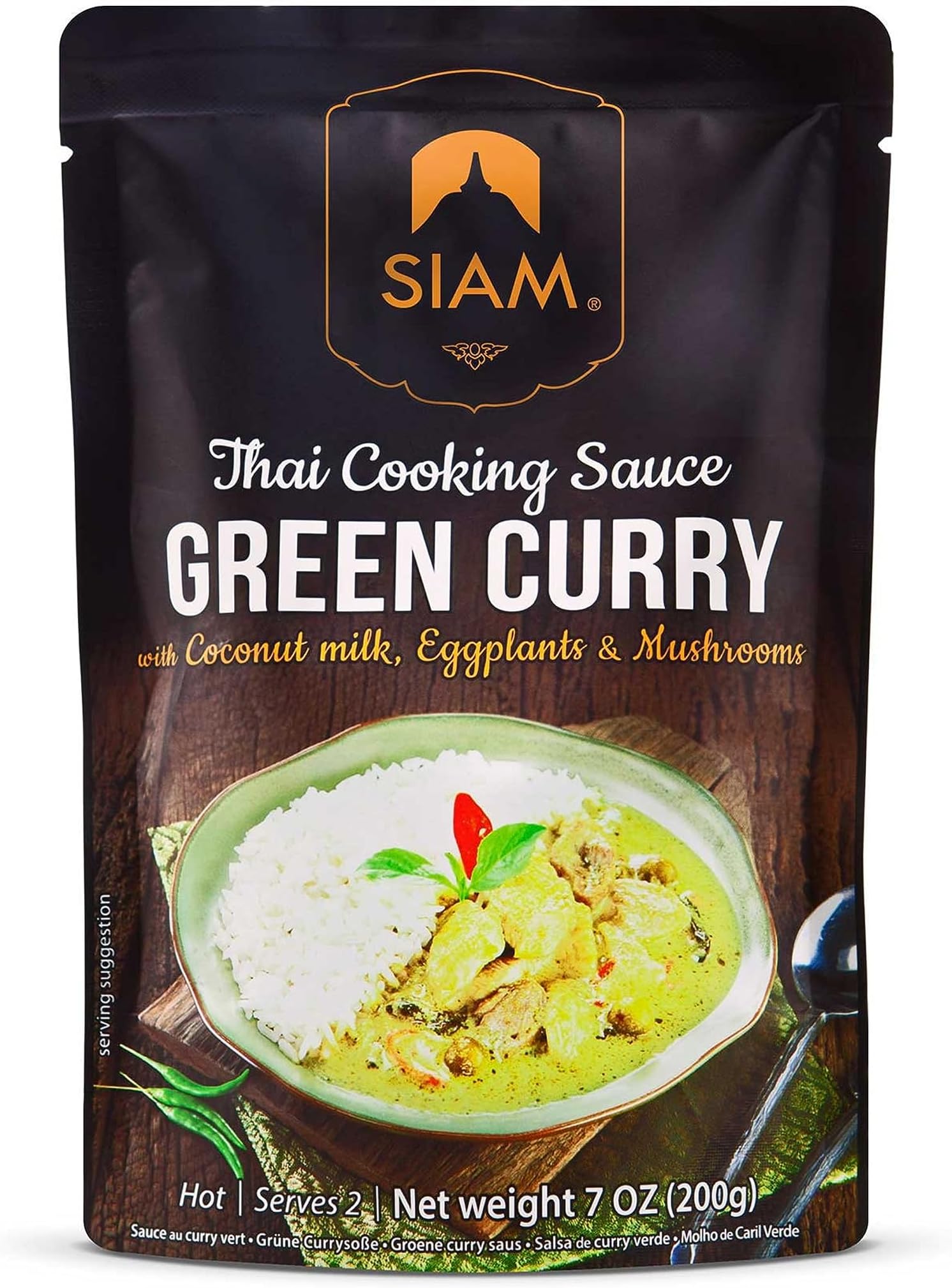 DE SIAM Green Curry Sauce, 200 Gm - Gluten free; Vegetarian; Preservative free