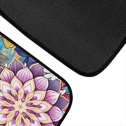 Miniatura 5 de Alfombrillas bohemias florales para automóvil, para mujer, duraderas, para decoración interior de automóvil, 4 piezas, delanteras, traseras y