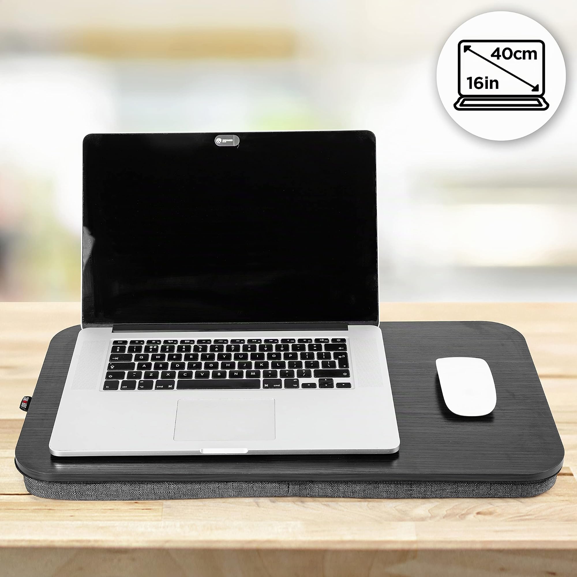 Duronic DML412 Supporto Laptop con imbottitura | Piattaforma Tablet con cuscino e maniglia integrata | Scrivania portatile | Vassoio ergonomico per letto, divano e auto
