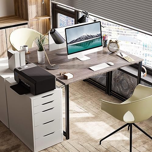 Miniatura 3 de Coleshome Escritorio para computadora de 40 pulgadas, escritorio moderno de estilo simple para oficina en casa, escritorio de estudio para