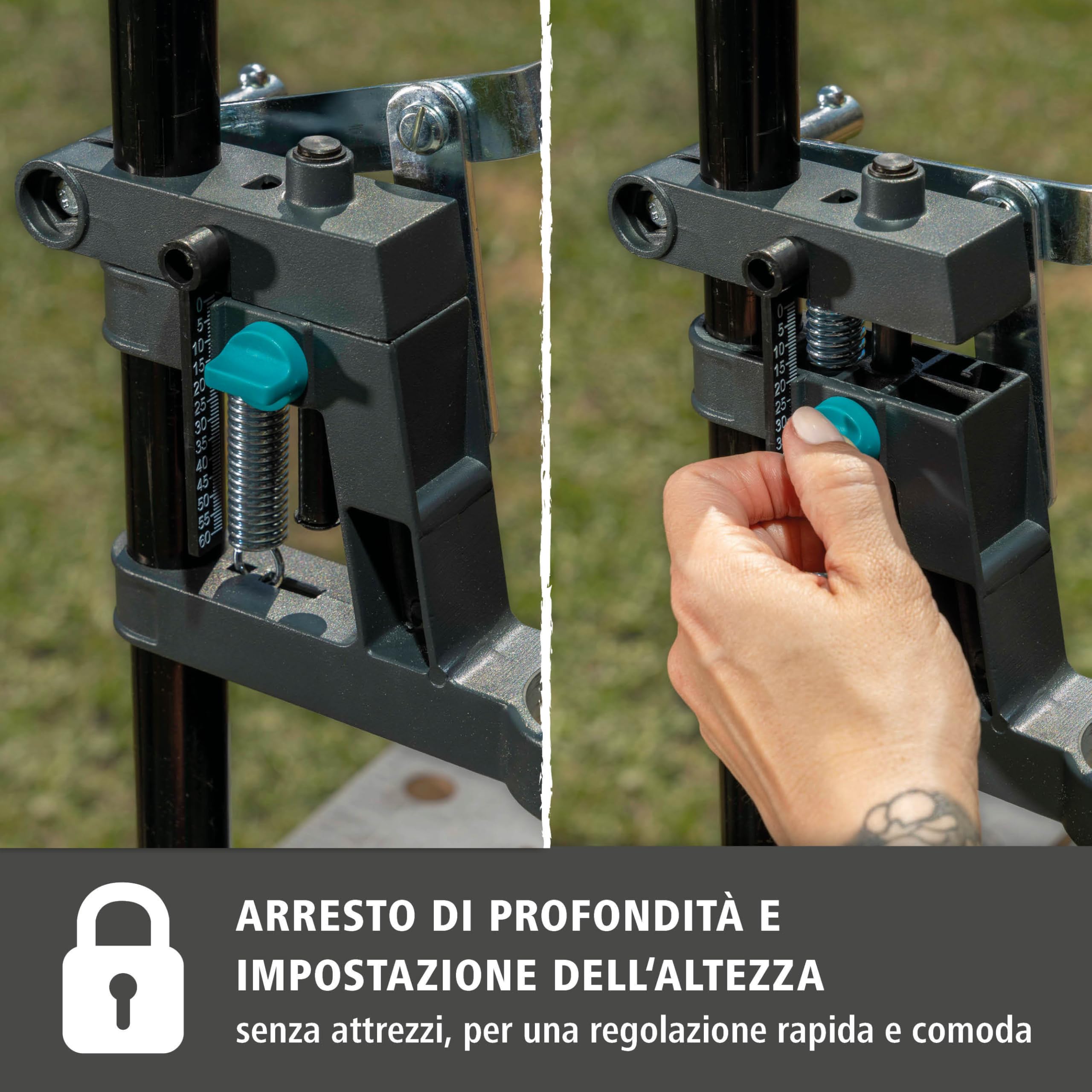 wolfcraft Colonna per trapani SOLID, attacco Ø 43 mm, corsa 55 mm | Attacco Euronorm Ø 43 mm, Profondità di Foratura 112 mm, Corsa 55 mm, Colonna Ø 25 mm per Fori Controllati – 5027000