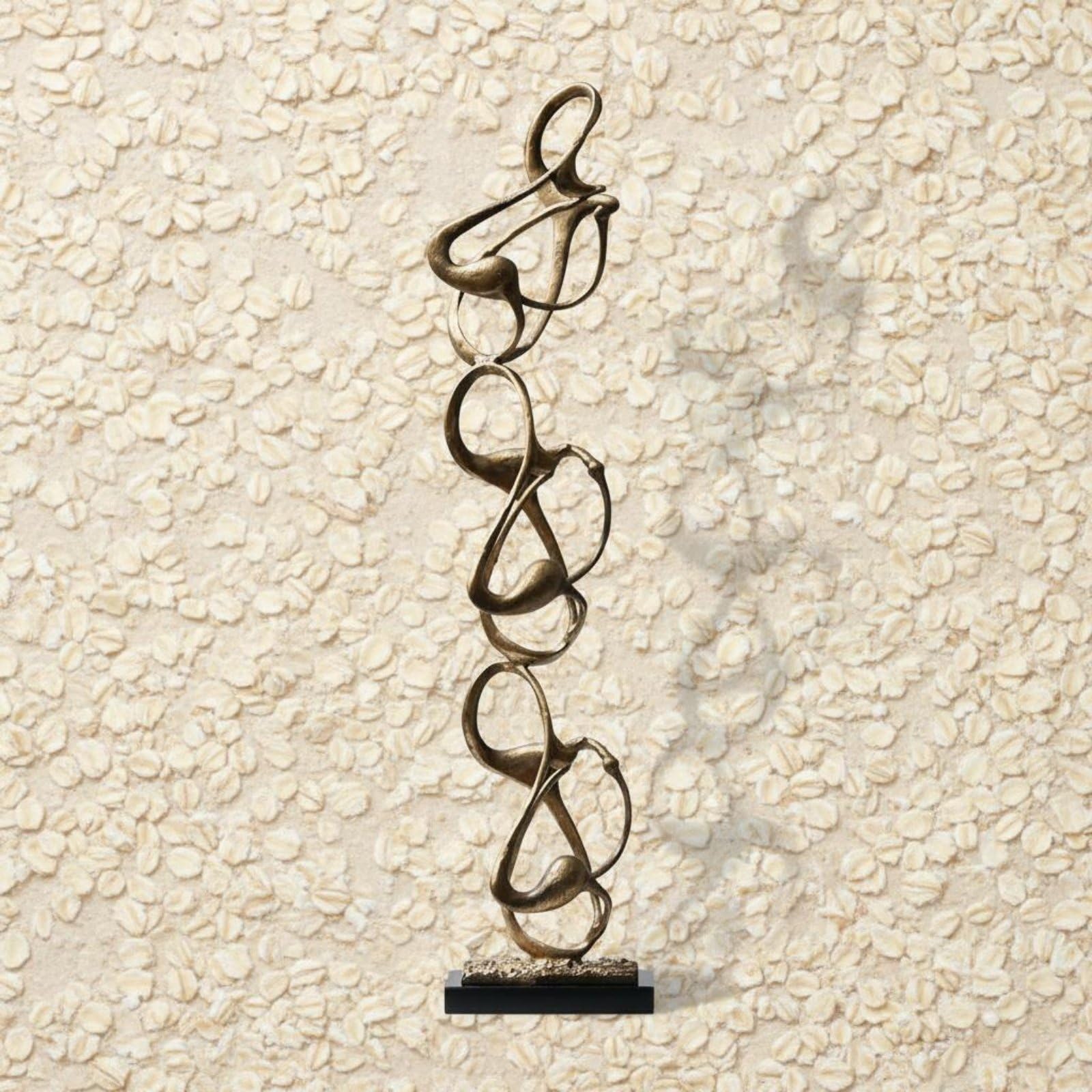 2 Piezas Escultura Decorativa Escultura Geométrica Figura Estatua Metálica con Líneas Fluidas y Efecto Visual Profundo para Realzar Encimeras Adecuada, Color to 3, Bajo