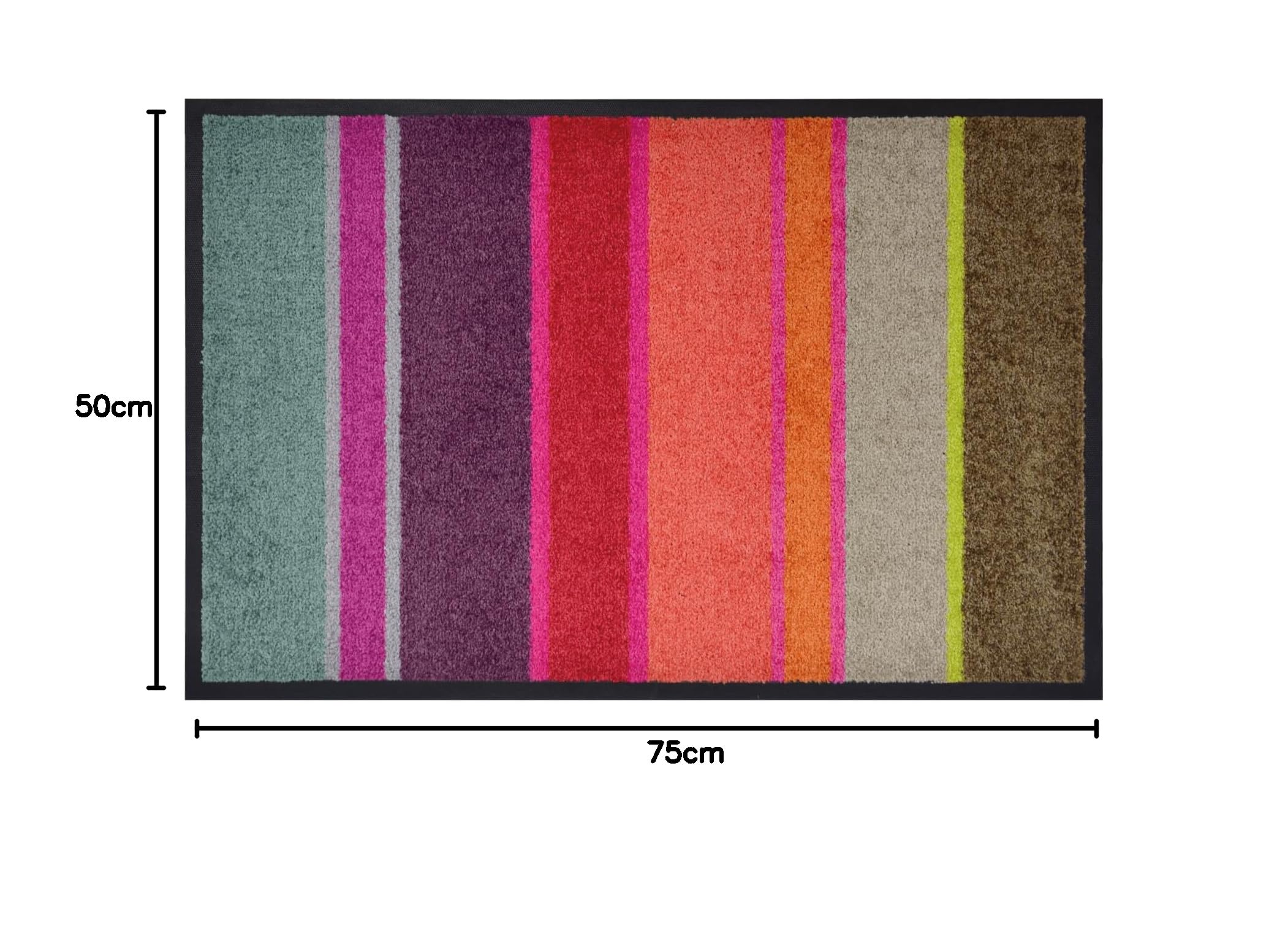 Remember Largo Paillasson coloré, Absorbant et résistant, antidérapant et Lavable, idéal pour l'intérieur et l'extérieur, 50 x 75 cm